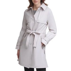 Karl Lagerfeld Paris Anorak Tie Front Trench Coat